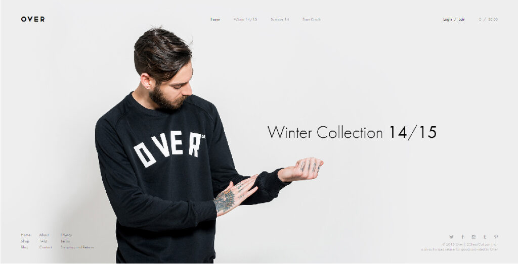 Banner over winter collection